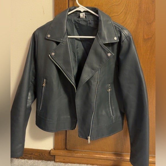 Double Zero Jackets & Blazers - Double Zero Dark Gray Leather Jacket